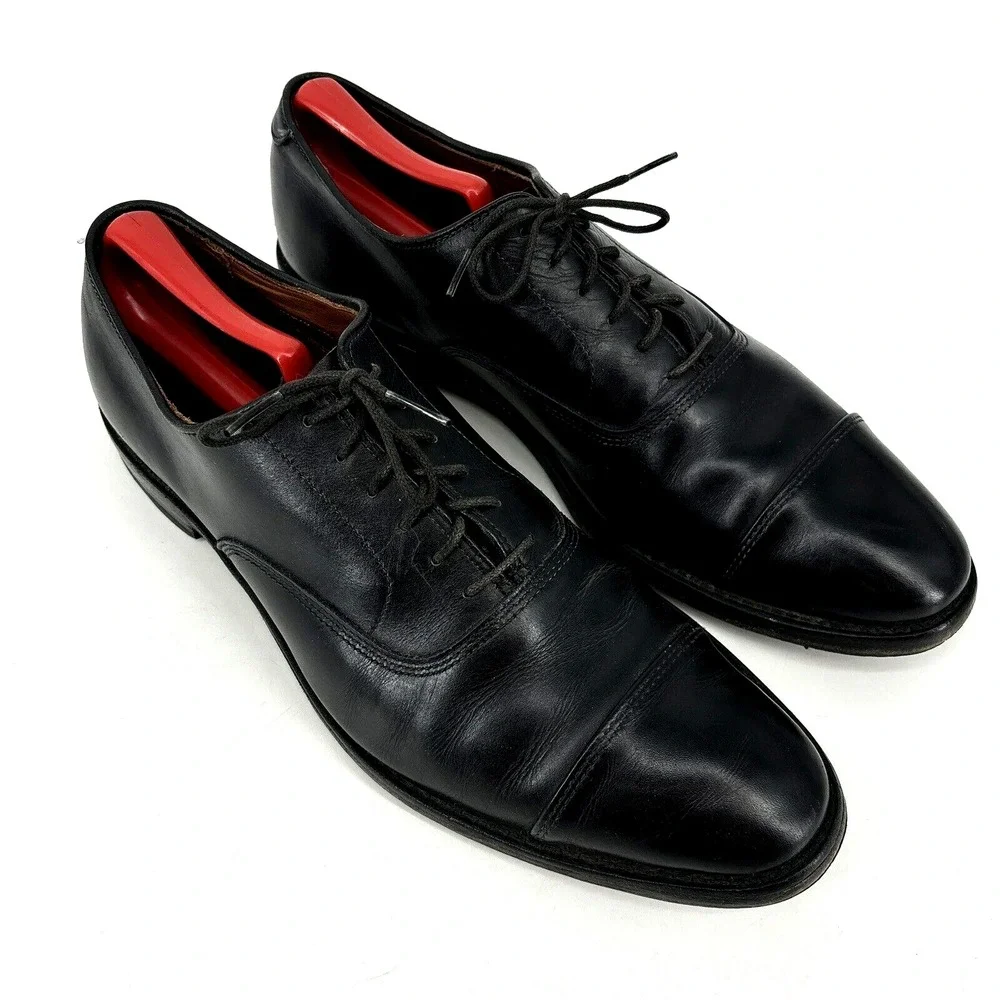 Mens 11.5‎ B Allen Edmonds Park Avenue Black Cap Toe Oxford Dress Shoes USA